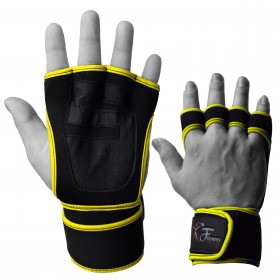 Pro Fitness Workout Gloves Black / Yellow