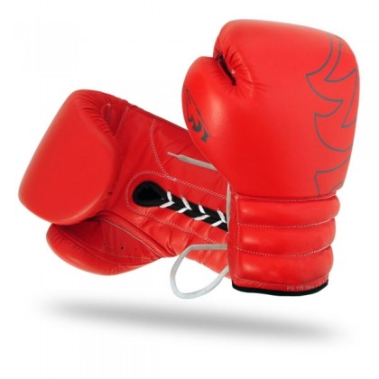 Boxing Gloves Leather with Laces (Fight Gloves) 