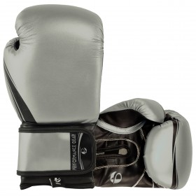 PMG Metallic Boxing Gloves PMG302 Silver Black