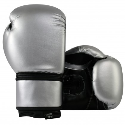 Essential Boxing Gloves Silver Black
