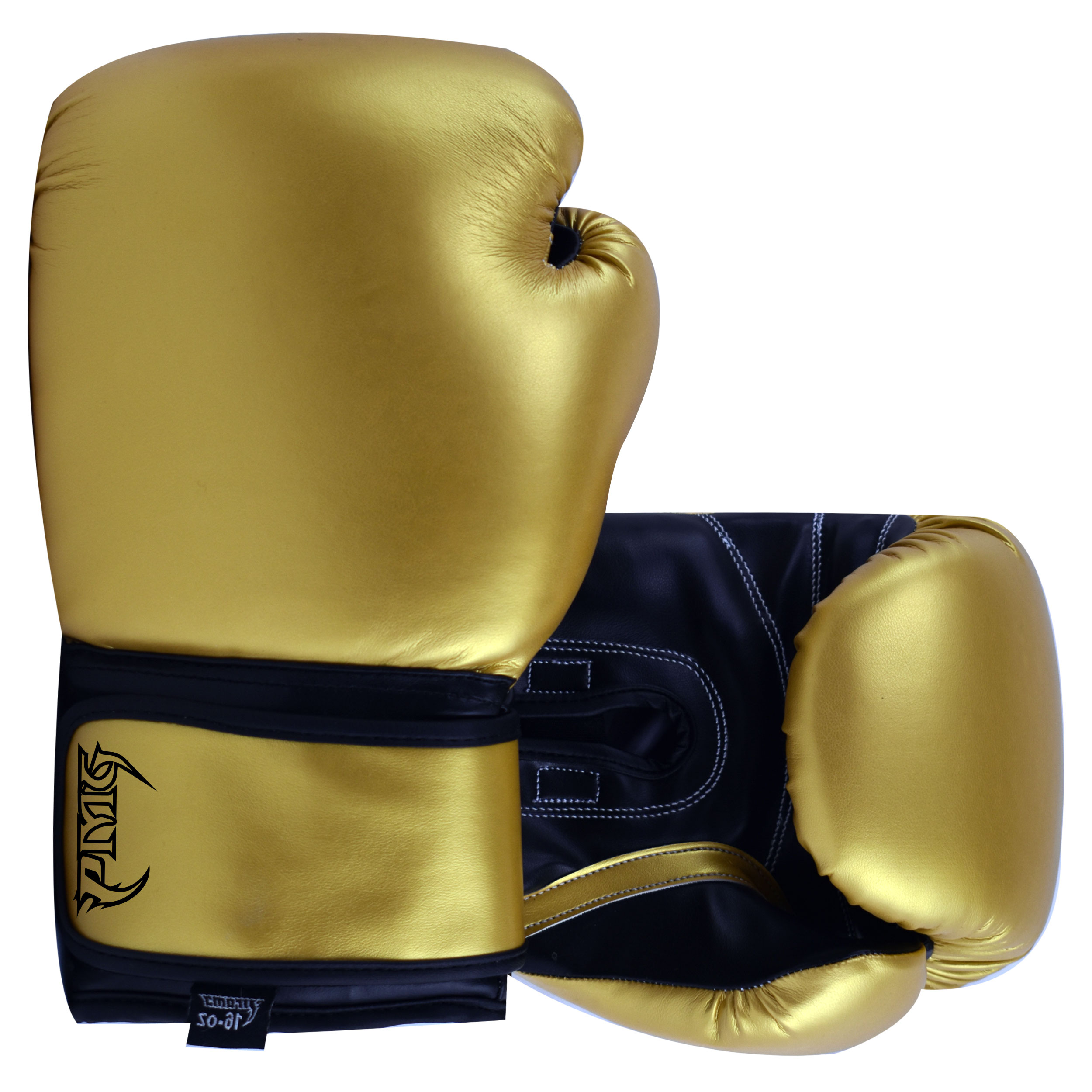 Wearable Baby Boxing Gloves Black With Gold Cuff