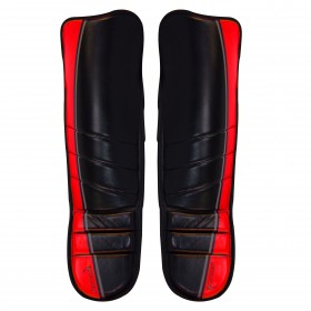 Shin Instep Leather Black / Red