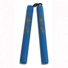 NYLON CORD FOAM PADDEDRUBBER NUNCHAKU # 802-BL