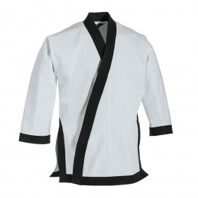 Traditional Tang Soo Do Jacket White With Black Cuff - 10 Oz