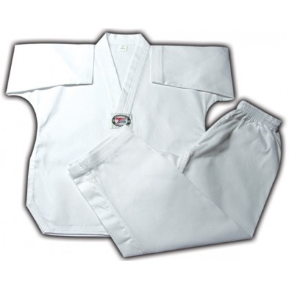 RIBBED V-Neck Uniform White 