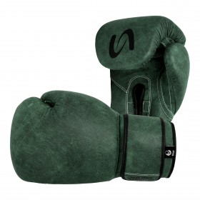 Vintage Boxing Gloves Genuine Leather Green